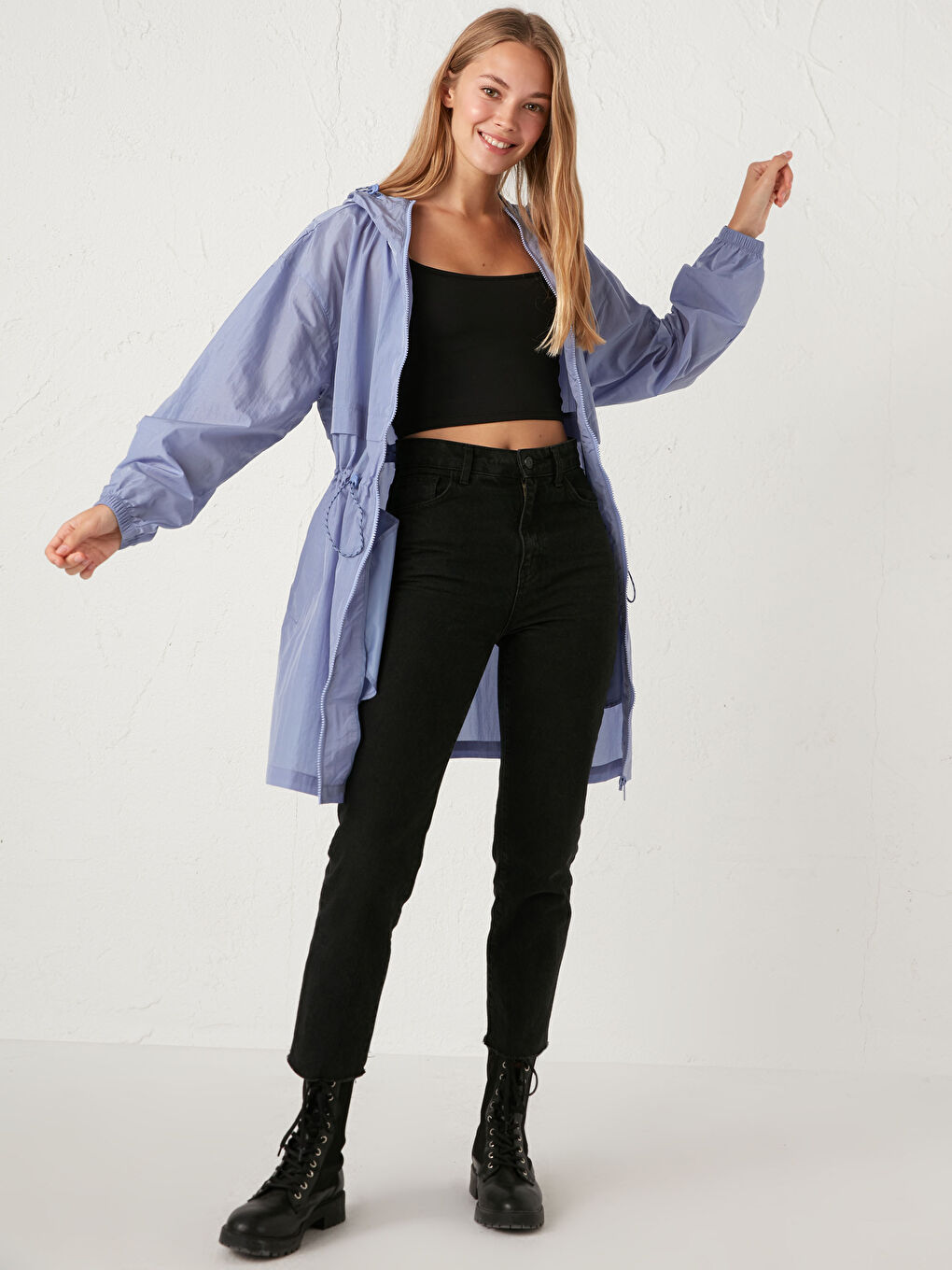 Lightweight Raincoat with Hood-6