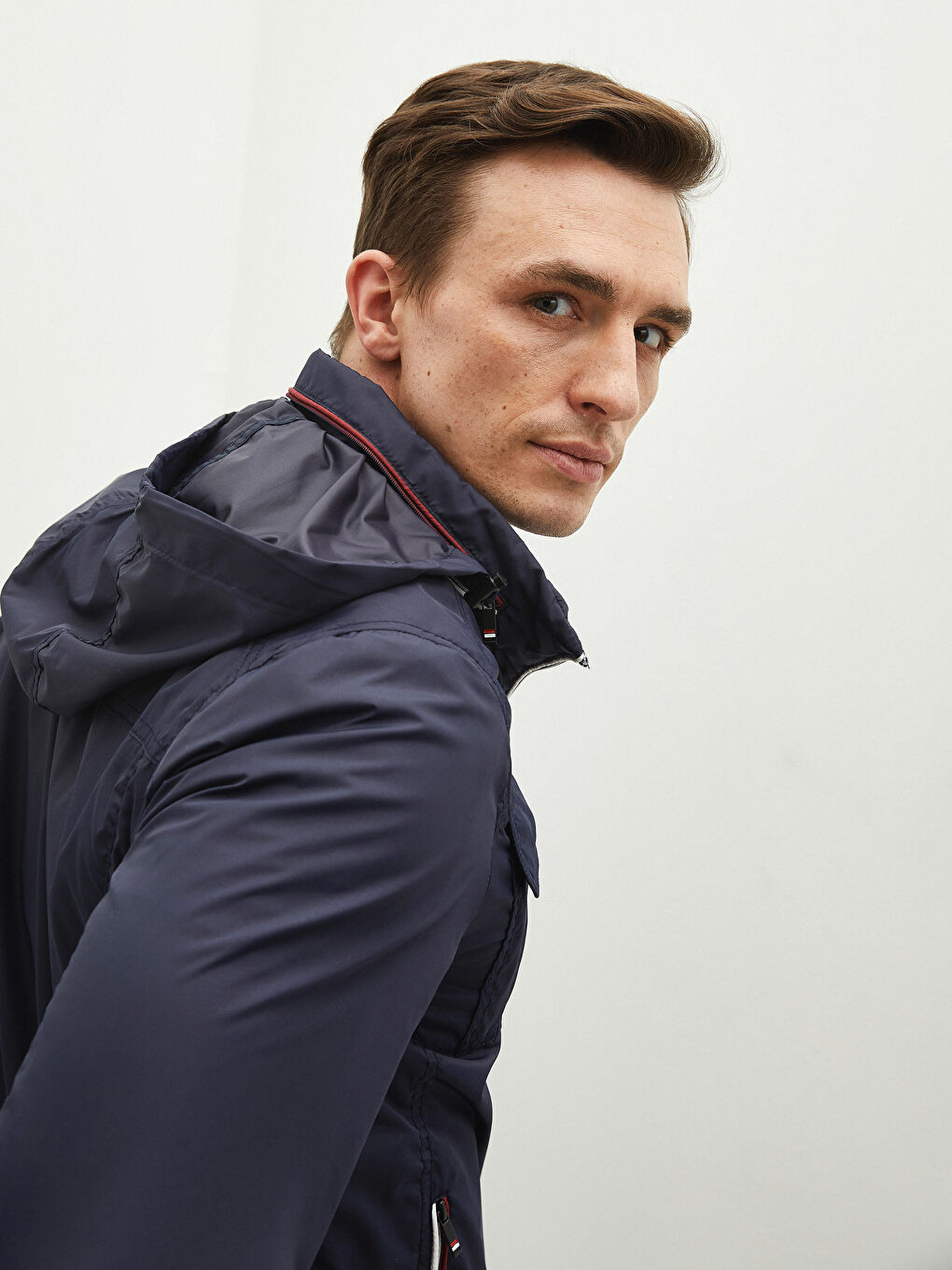 Comfortable Fit Neckband Lightweight Short Coat -S12517Z8-HSA