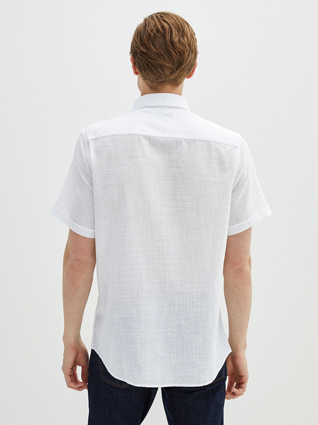 Chemise pour Hommes Slim Fit Manches Courtes en Popeline-7