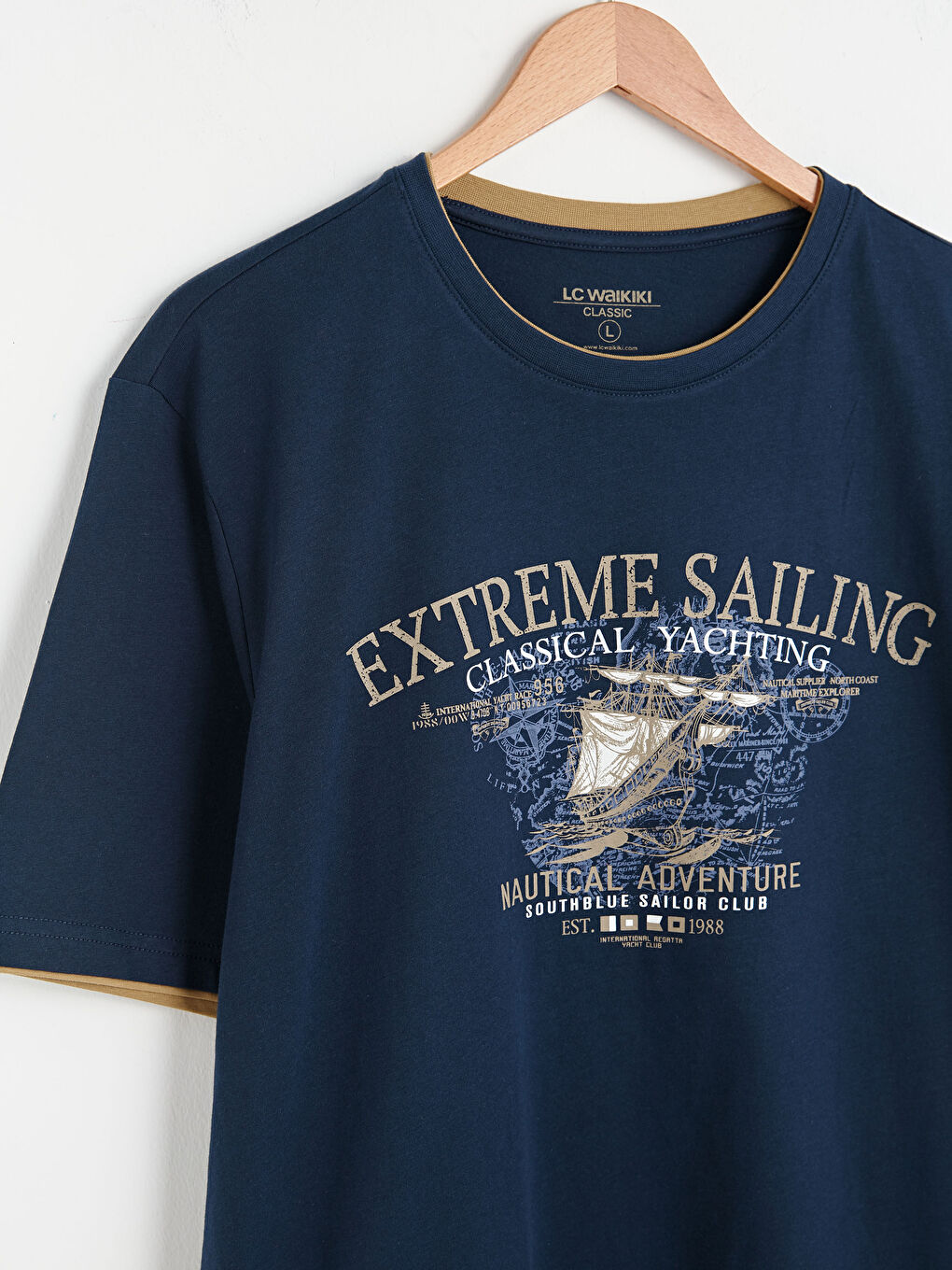 Crew Neck Short Sleeve Printed Combed Cotton Men's T-shirt-6