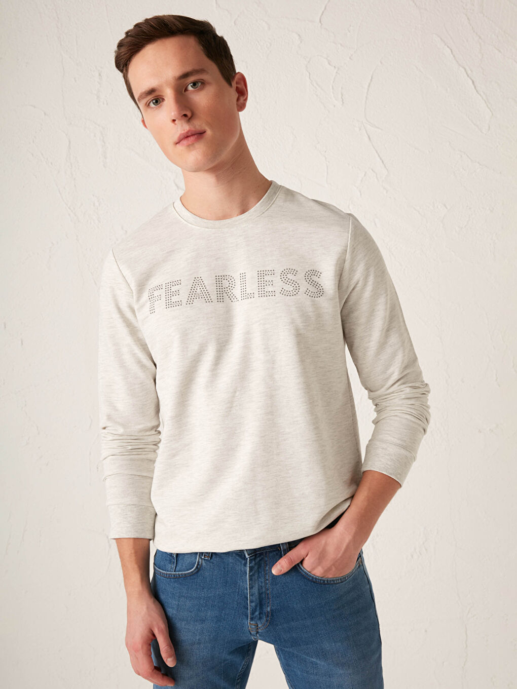 Crew Neck Long Sleeve Printed Men's Sweatshirt-1