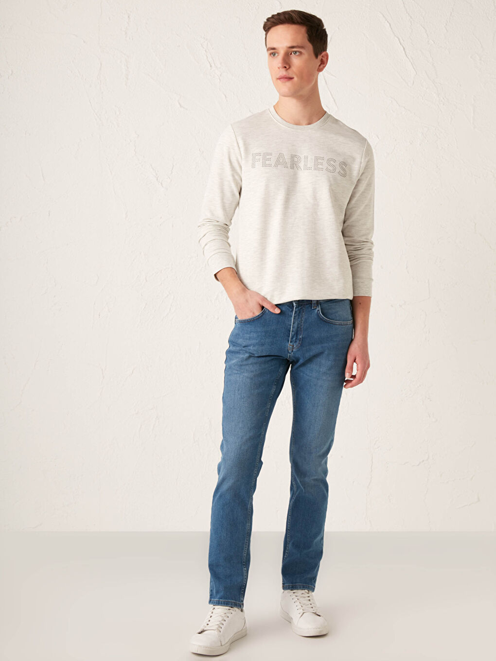 Crew Neck Long Sleeve Printed Men's Sweatshirt-3