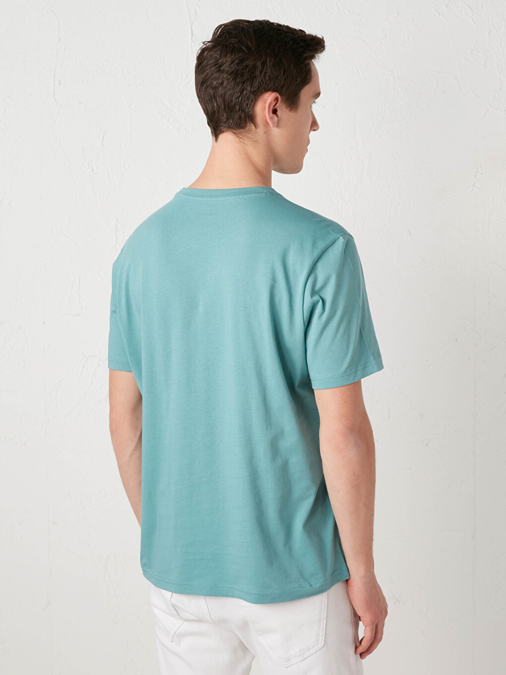 Crew Neck Short Sleeve Printed Combed Cotton Men's T-shirt-4
