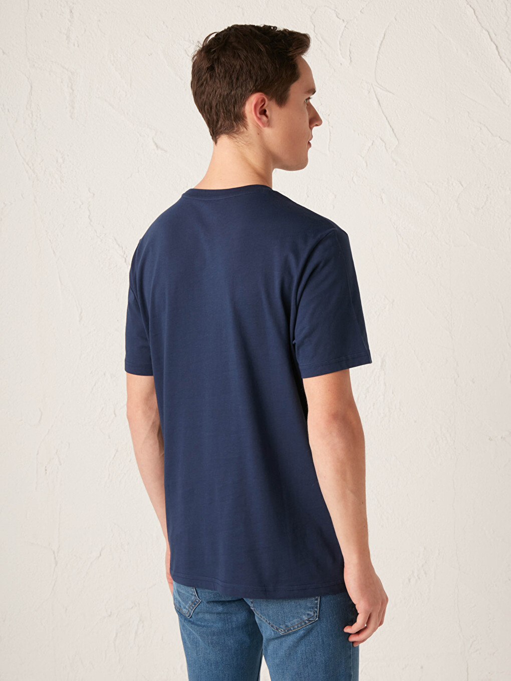 Crew Neck Short Sleeve Printed Combed Cotton Men's T-shirt-4