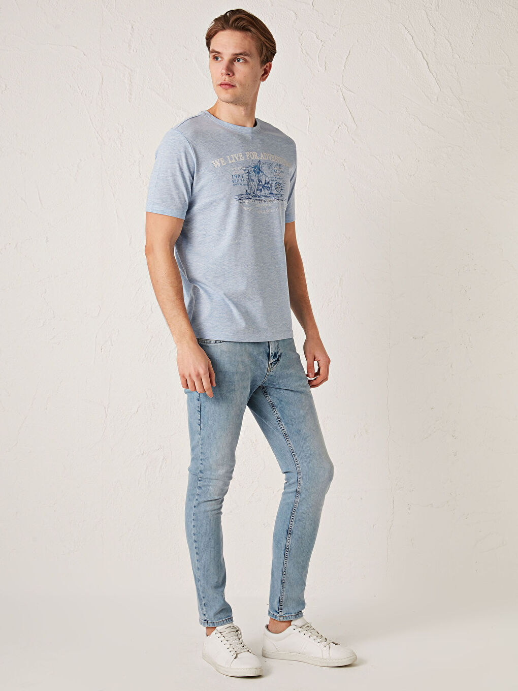 Футболка Мужская с Круглым Вырезом, Коротким Рукавом, С Принтом, Из Гребенного Хлопка-2