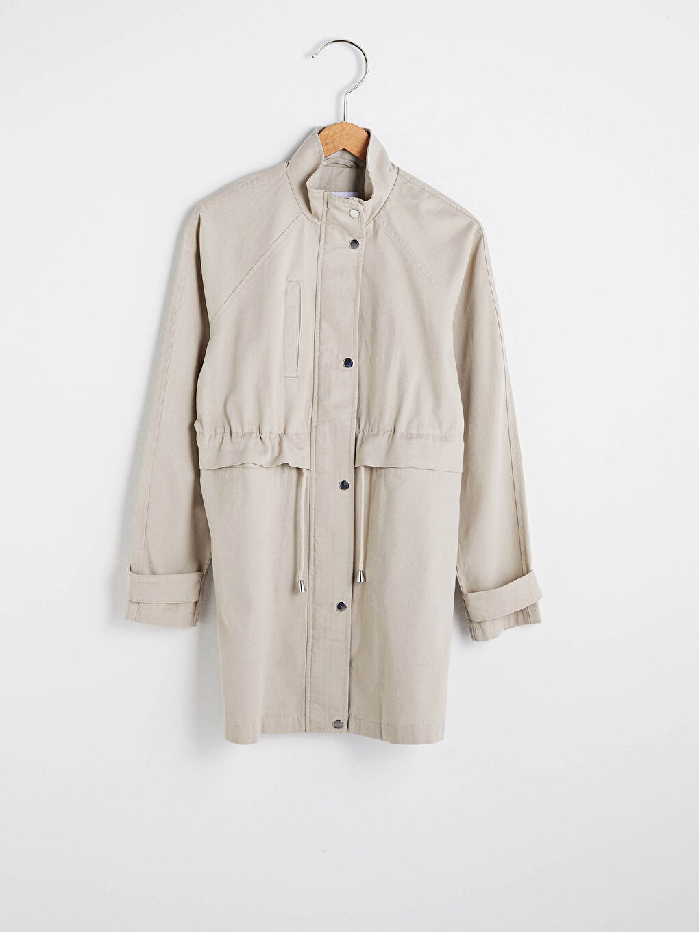 Stehkragen Langarm Schmaler Dünner Damenmantel-8