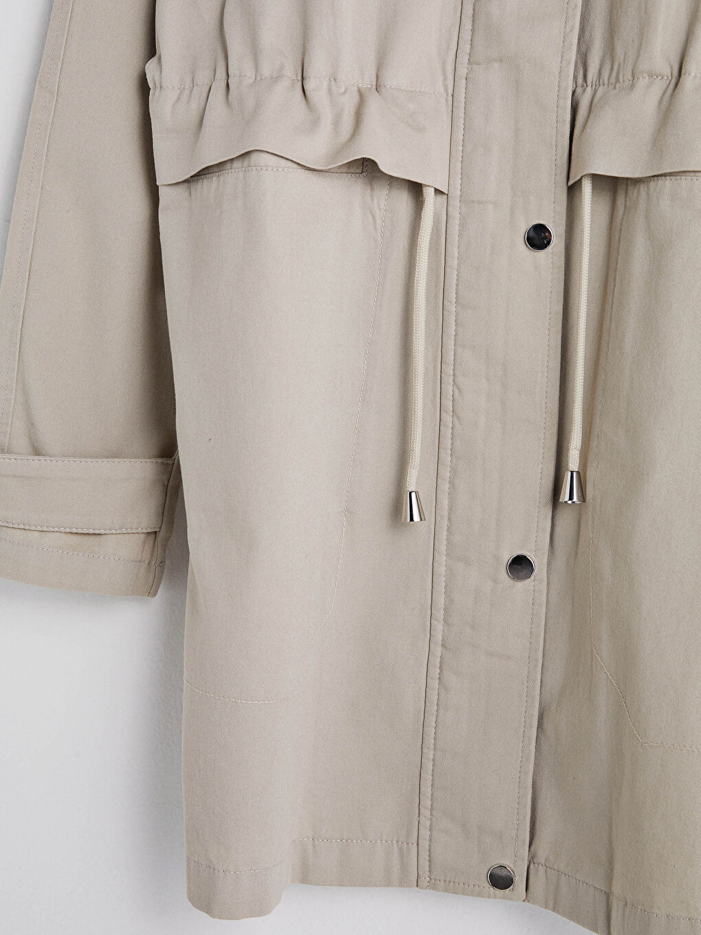 Stehkragen Langarm Schmaler Dünner Damenmantel-11