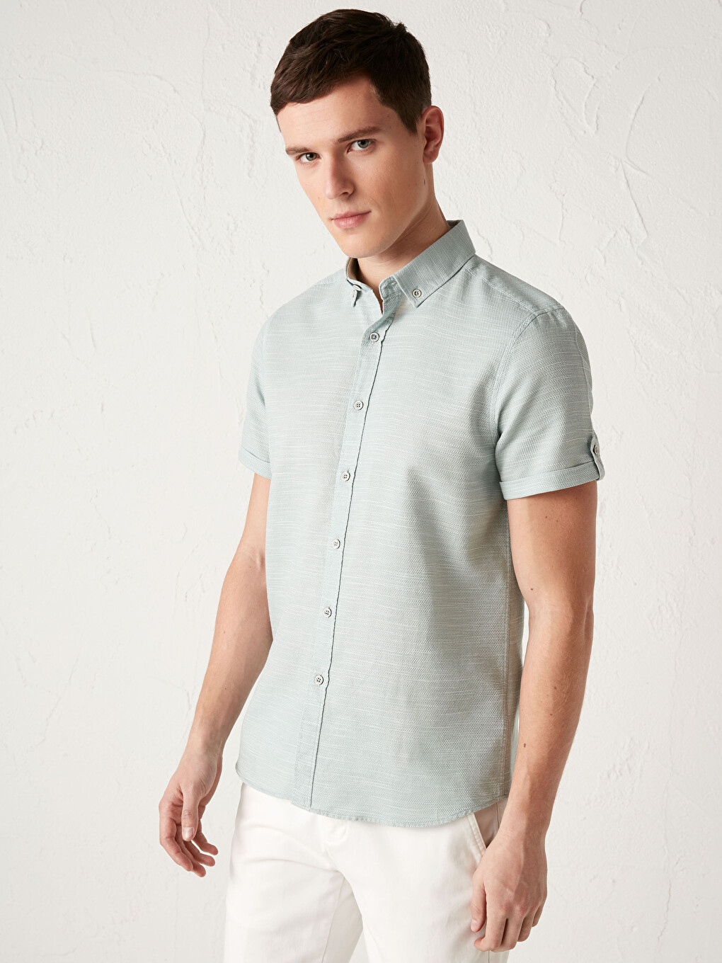 Slim Fit Short Sleeve Men's Shirt-1