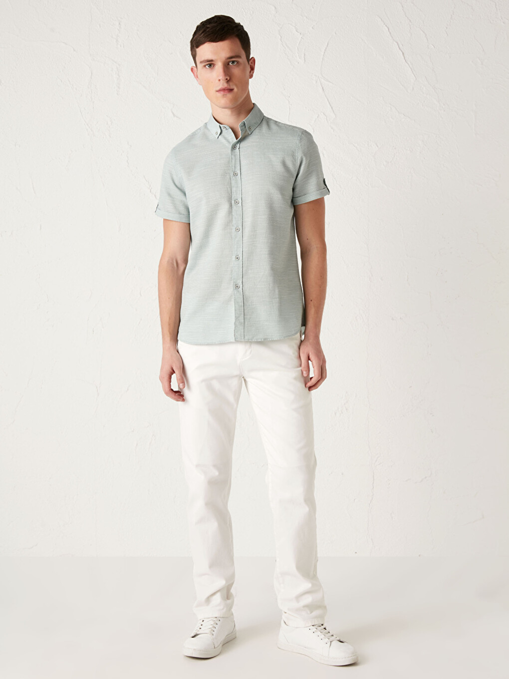 Slim Fit Short Sleeve Men's Shirt-2