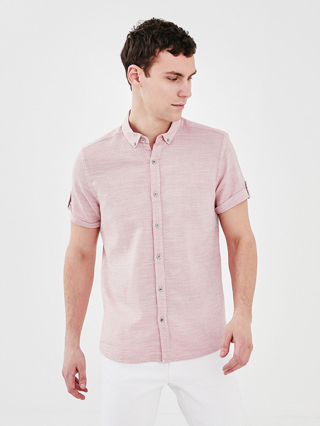Slim Fit Short Sleeve Men's Shirt