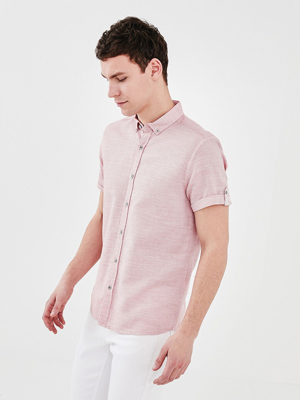 Slim Fit Short Sleeve Men's Shirt-1