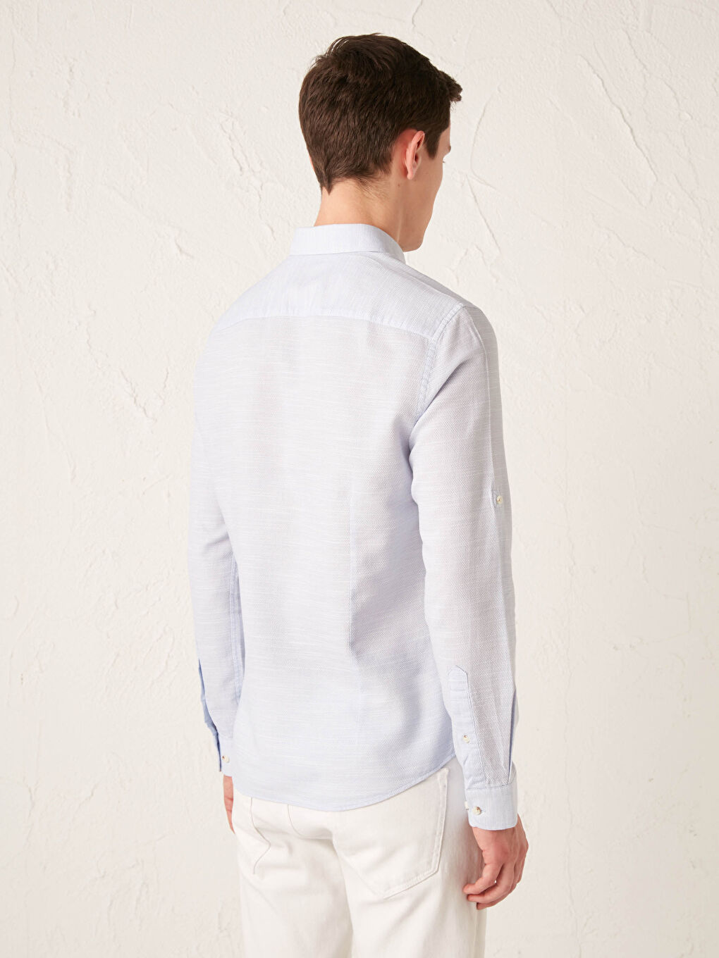 Slim Fit Long Sleeve Twill Shirt-4