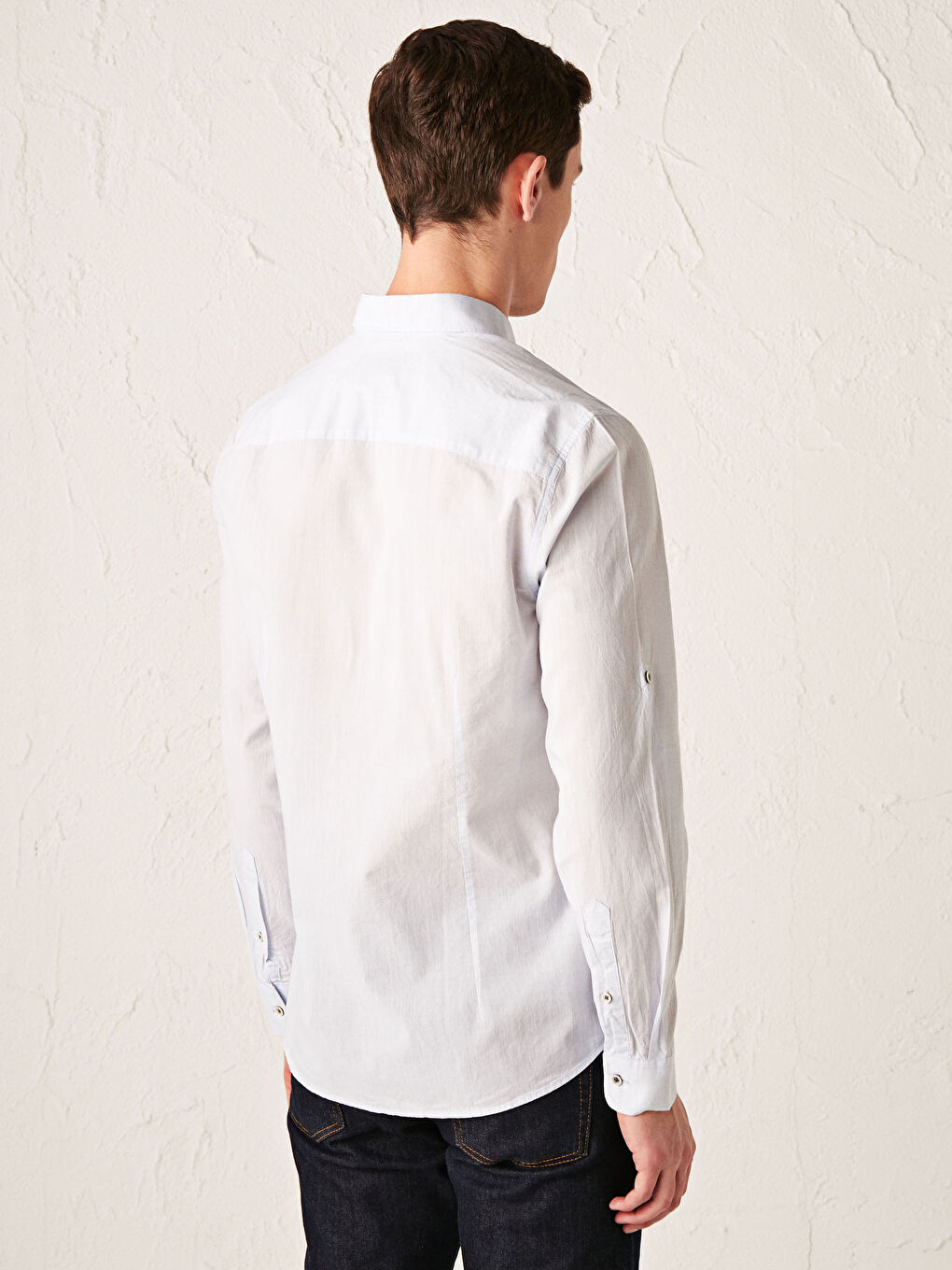 LCW Vision Slim Fit Uzun Kollu Armürlü Gömlek -S12950Z8-QTX