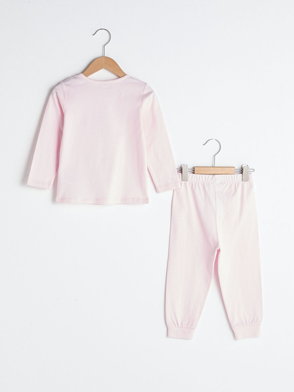 Crew Neck Long Sleeve Printed Cotton Baby Girl Pajama Set-1