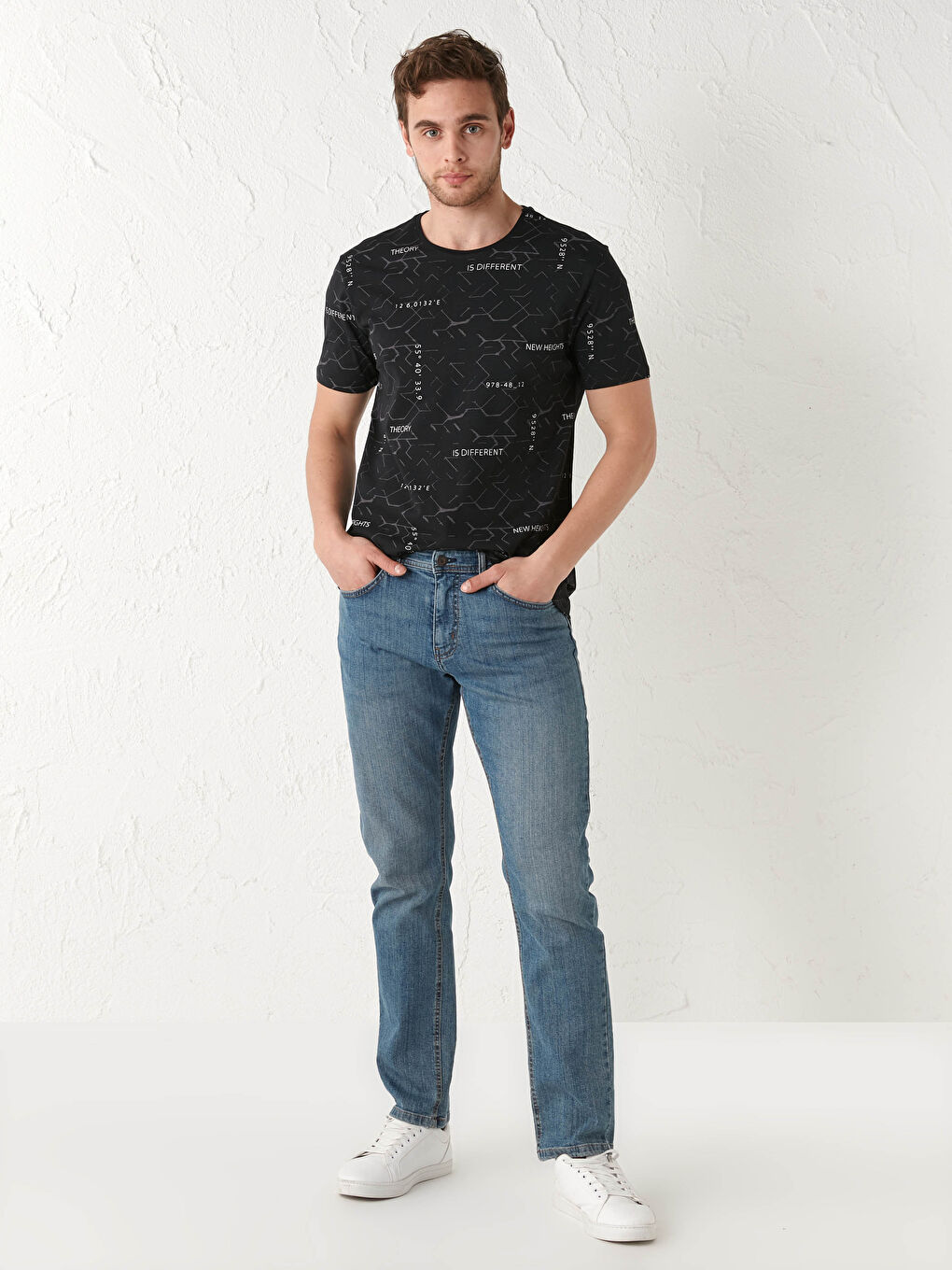 Crew Neck Short Sleeve Printed Combed Cotton Men's T-shirt-3