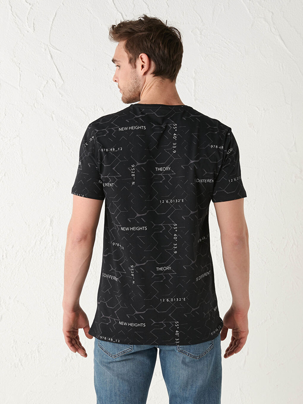 Crew Neck Short Sleeve Printed Combed Cotton Men's T-shirt-4