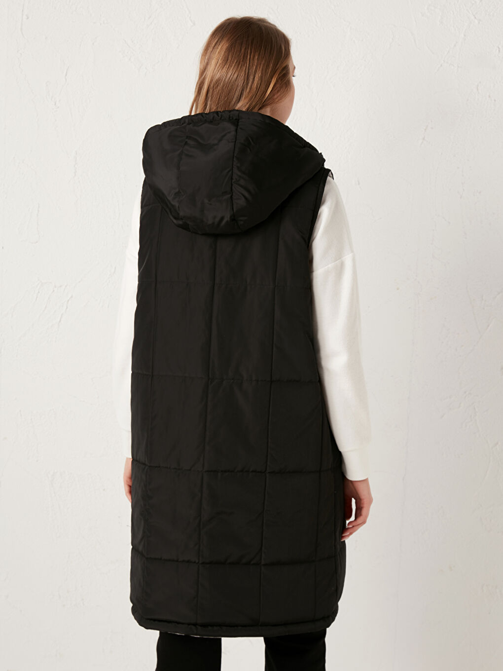 Kapüşonlu Oversize Şişme Yelek-4