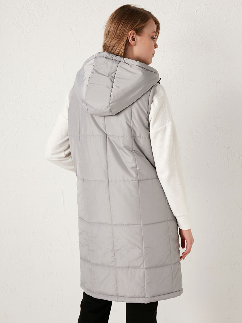 Kapüşonlu Oversize Şişme Yelek-5