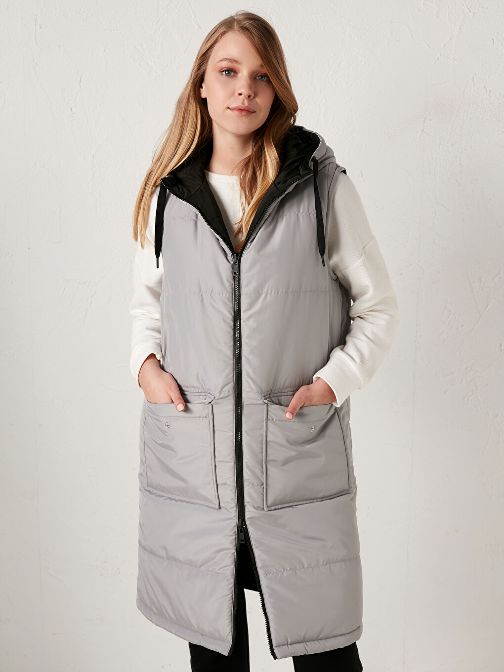 Kapüşonlu Oversize Şişme Yelek