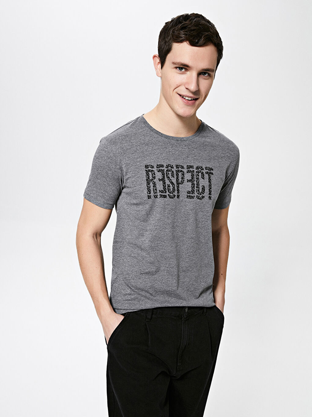 Футболка Мужская с Круглым Вырезом, Коротким Рукавом, С Принтом, Из Гребенного Хлопка