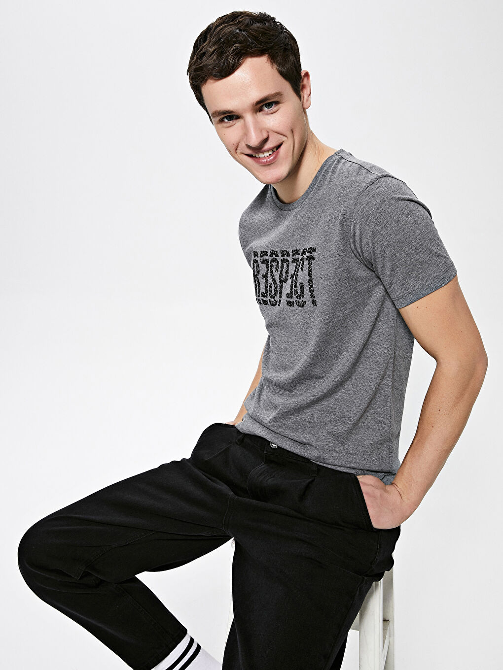 Футболка Мужская с Круглым Вырезом, Коротким Рукавом, С Принтом, Из Гребенного Хлопка-2