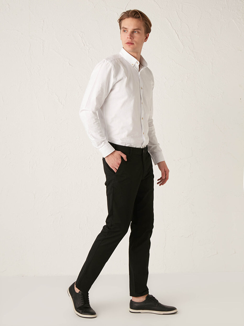 بنطلون تشينو جبردين بقصة رفيعة للرجال-1