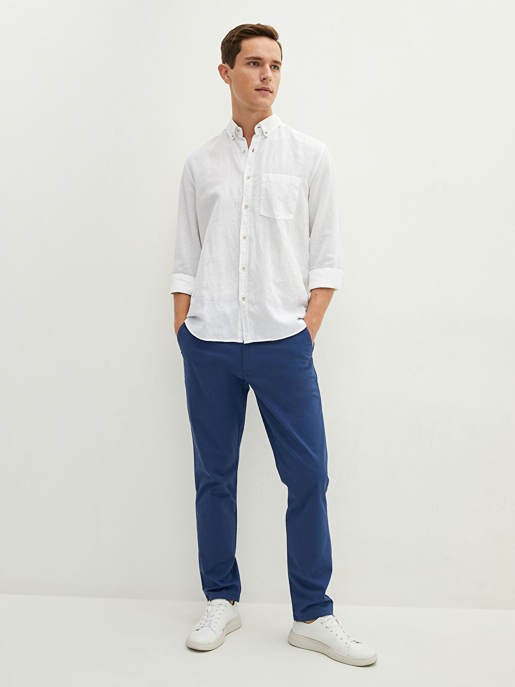 Slim Fit Gabardine Men's Chino Trousers-2