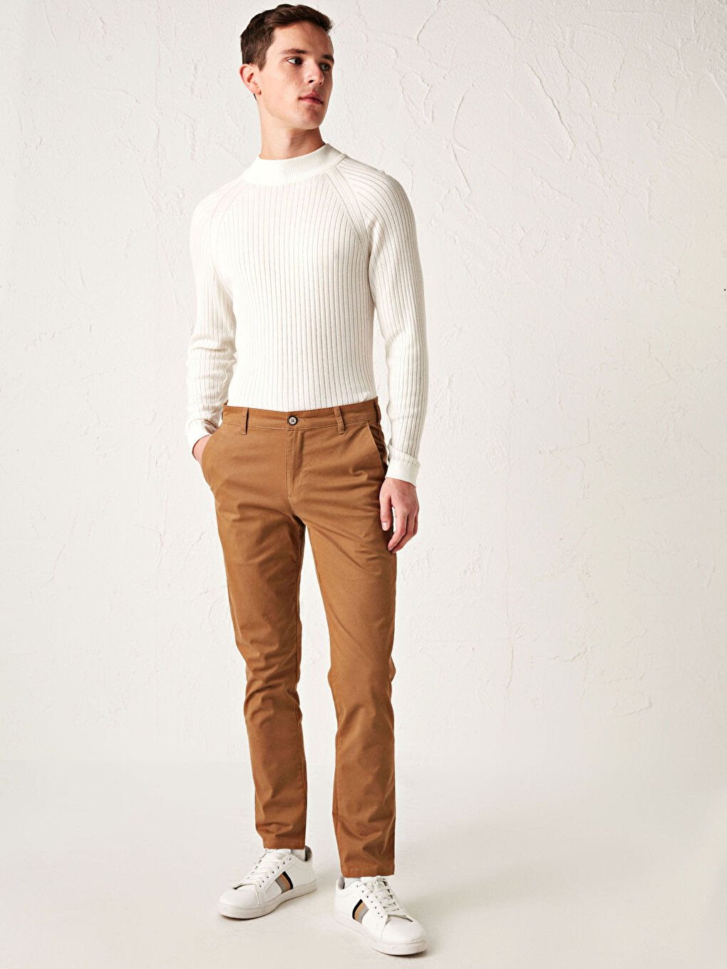 بنطلون تشينو جبردين بقصة رفيعة-1