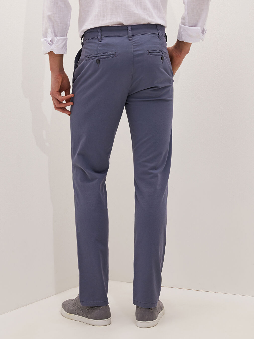 Slim Fit Gabardine Chino Trousers-3