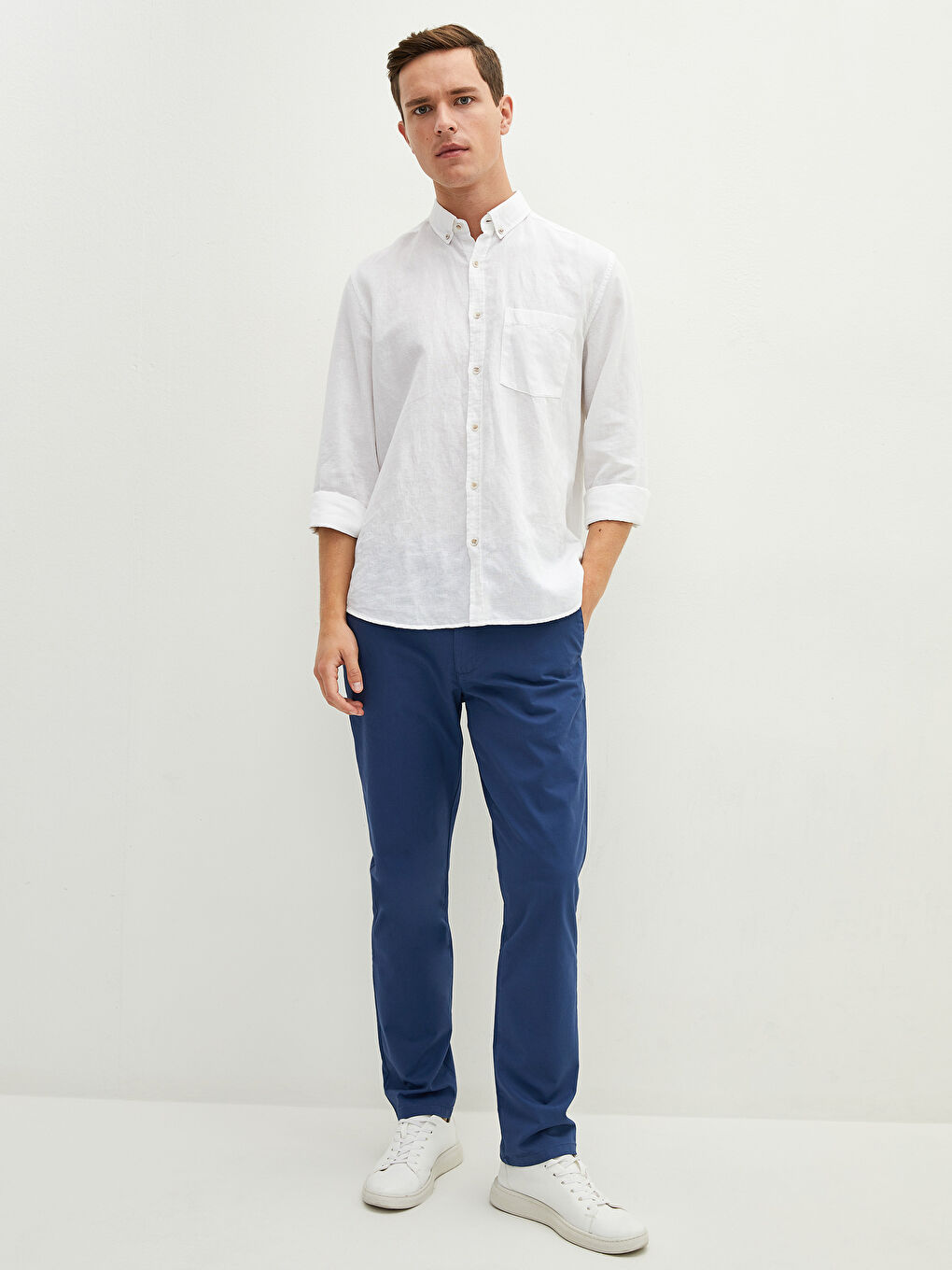 Slim Fit Gabardine Men's Chino Trousers