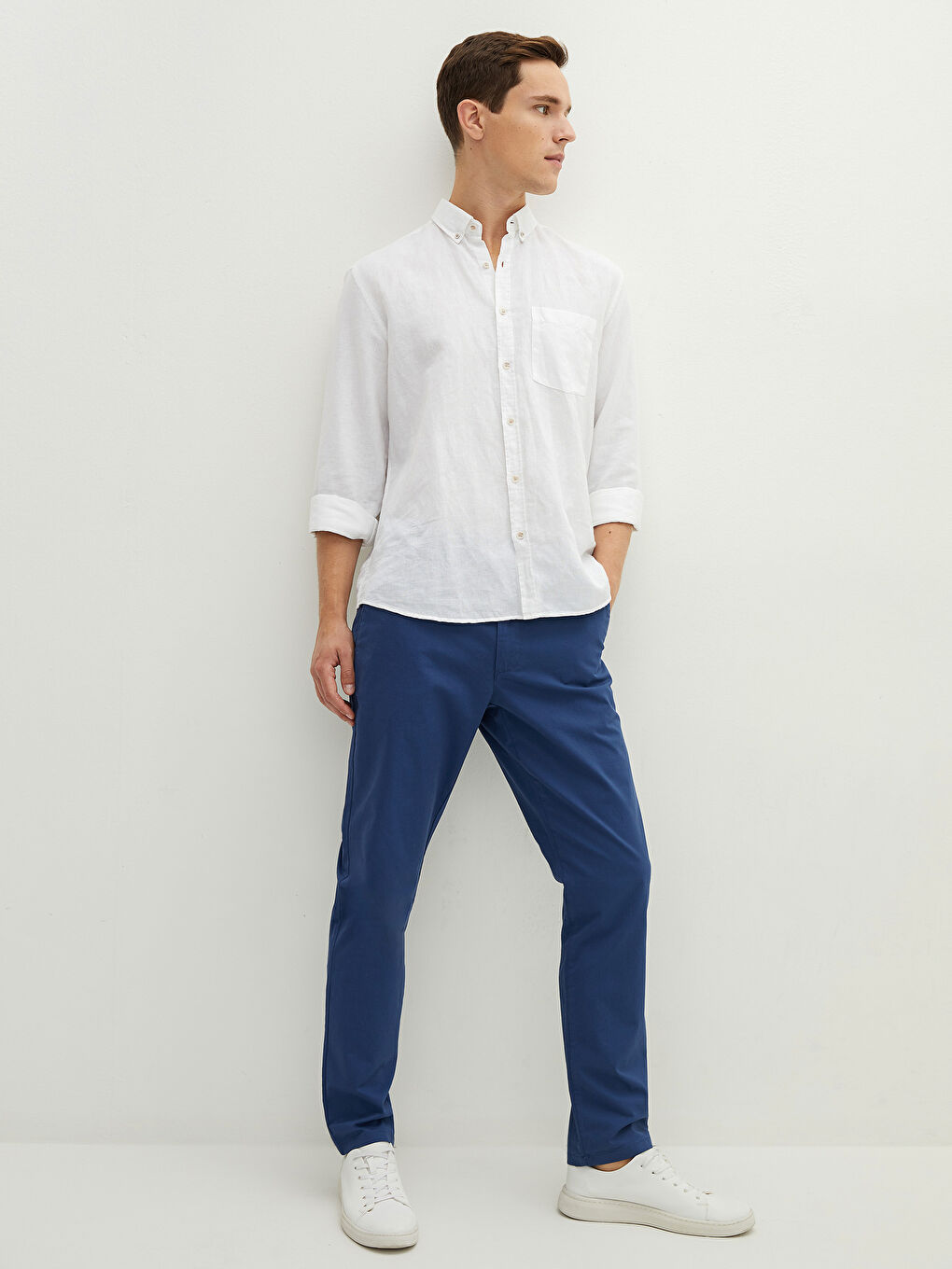 Slim Fit Gabardine Men's Chino Trousers-1