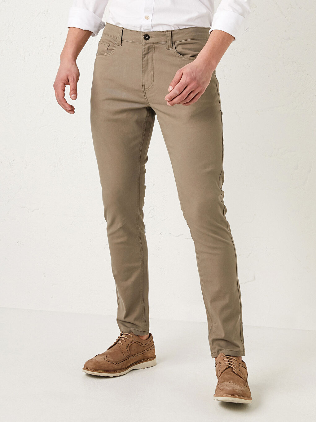Pantalon Chino Sergé Extra Moulant Pour Hommes-2