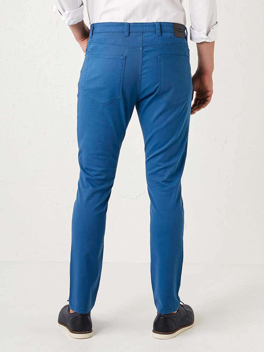 Pantaloni Chino Extra Slim Fit Țesătură în Diagonală pentru Bărbați-3