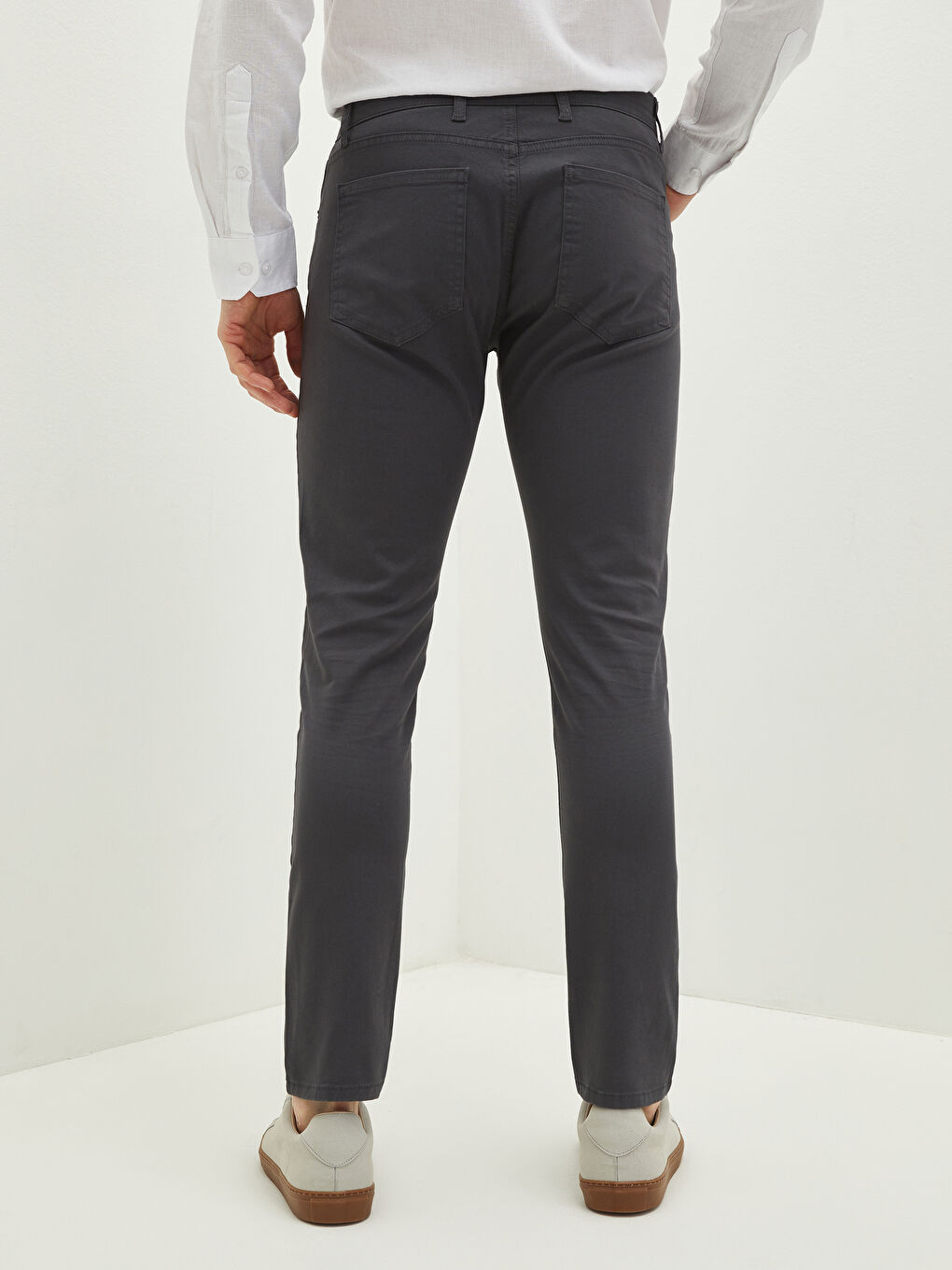 Antrasit Ekstra Dar Kalıp Gabardin Erkek Chino Pantolon-4