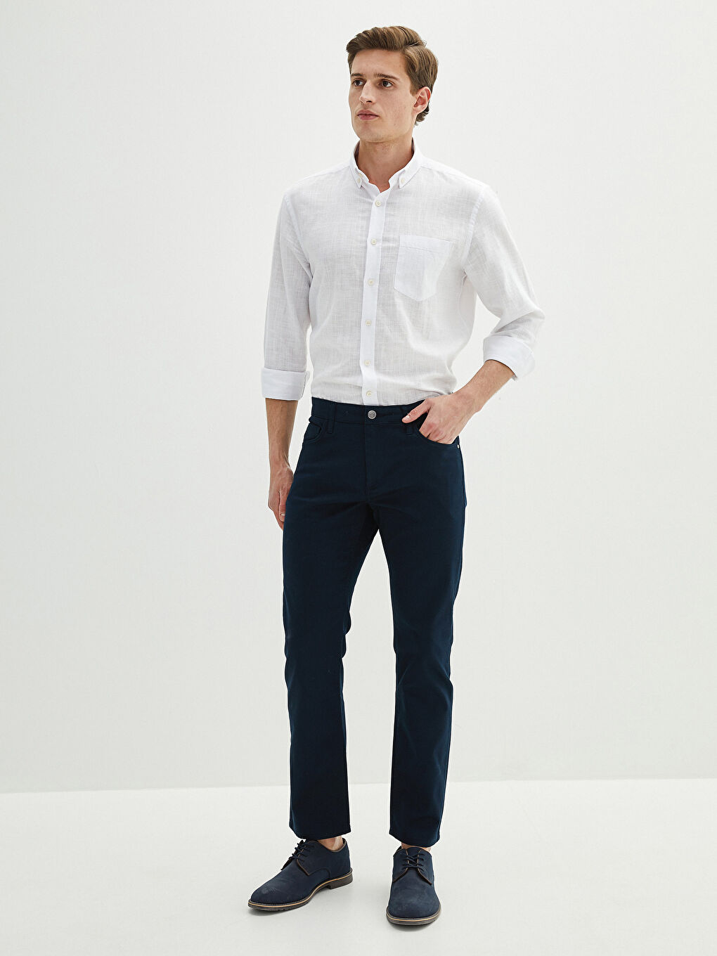 Брюки стандартного кроя из ткани Добби для мужчин