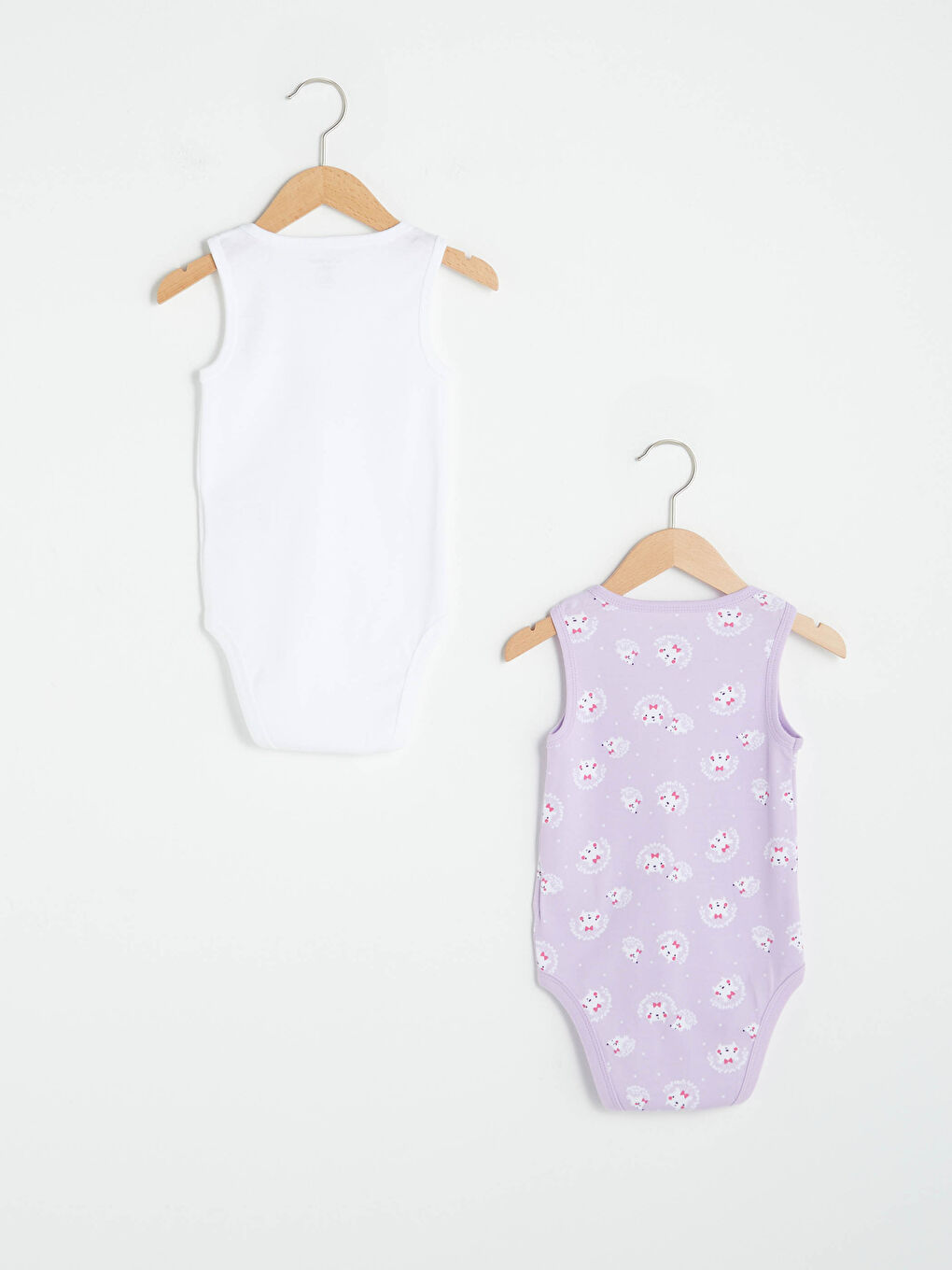 Body Bébé Fille Sans Manches Imprimé Col Rond Avec Fermeture à Pression Lot de 2-1