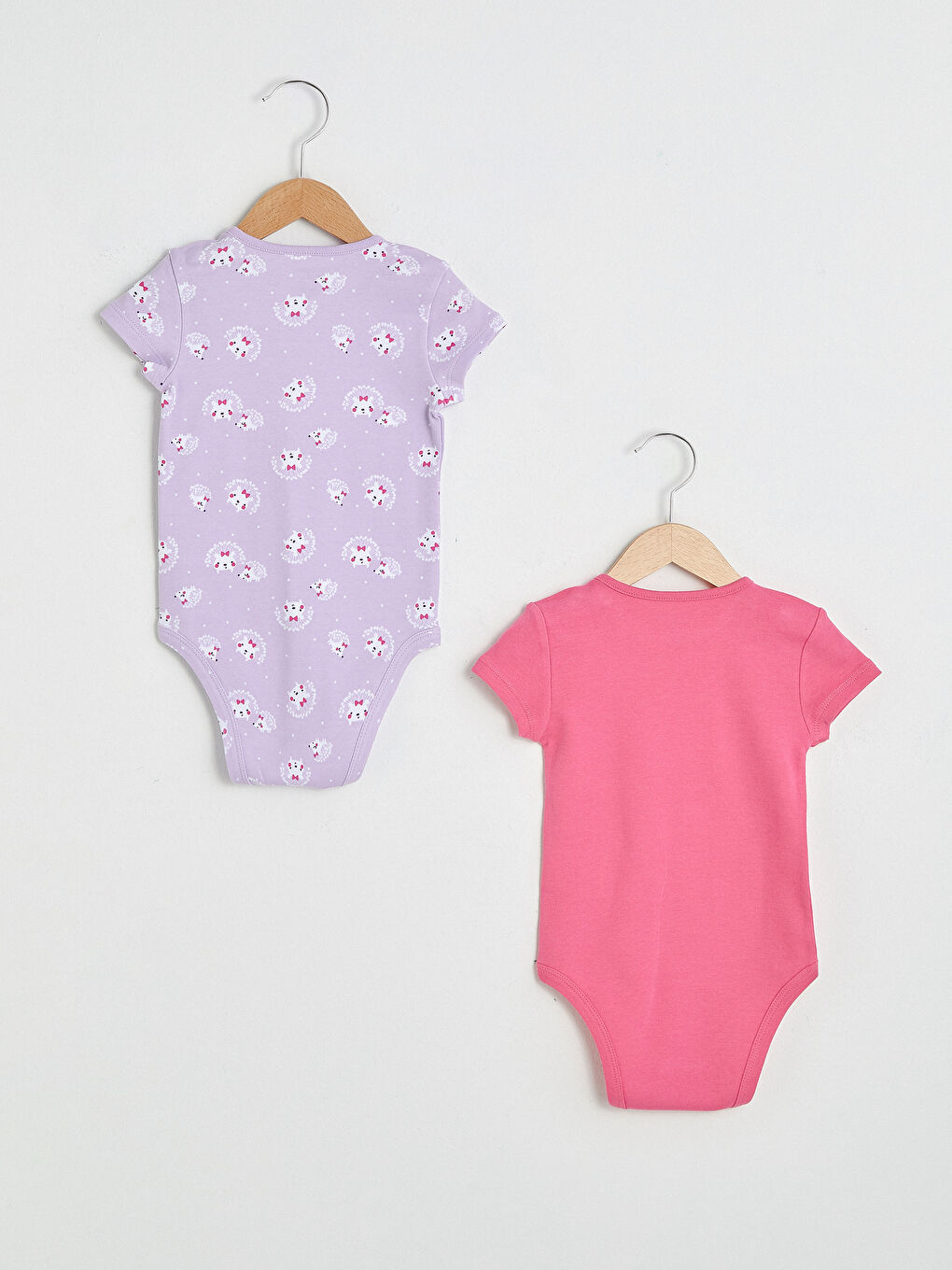 Body Bébé Fille Imprimé Col Rond Manches Courtes Avec Fermeture à Pression Lot de 2-1