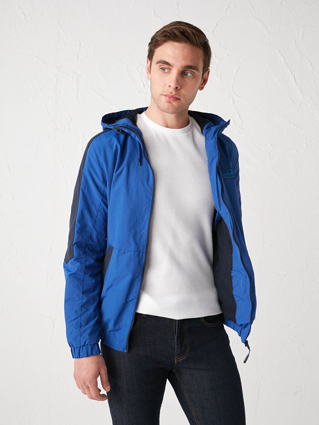 Pelerină de ploaie cu glugă, lejeră, pentru bărbați-1