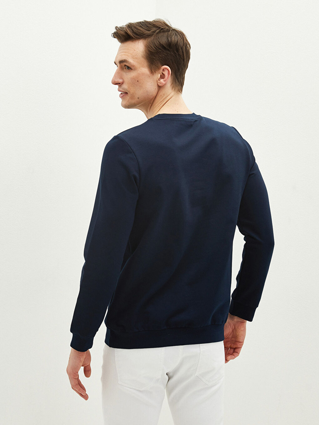 Rundhals Bedrucktes dickes Sweatshirt-3