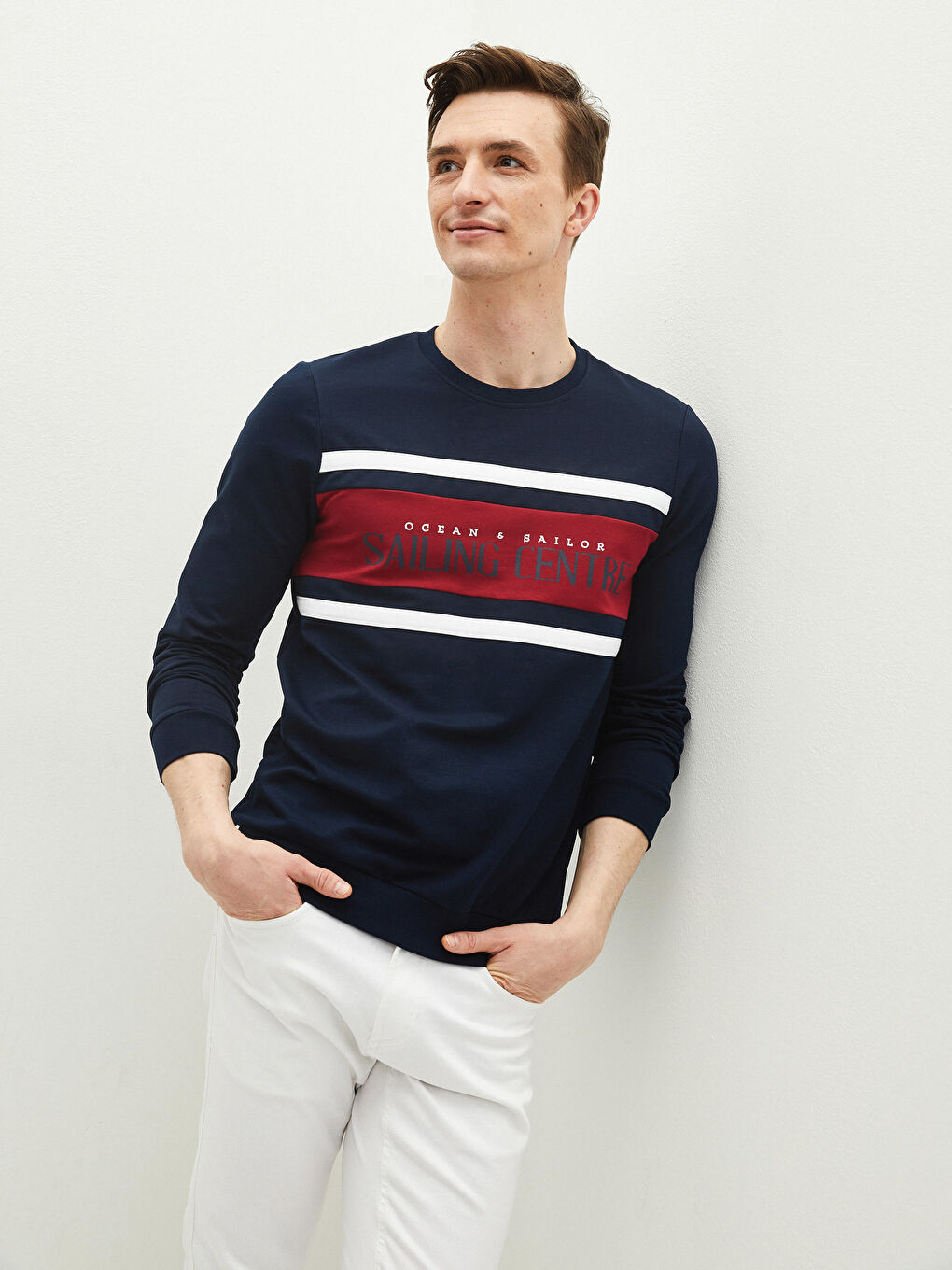 Rundhals Bedrucktes dickes Sweatshirt