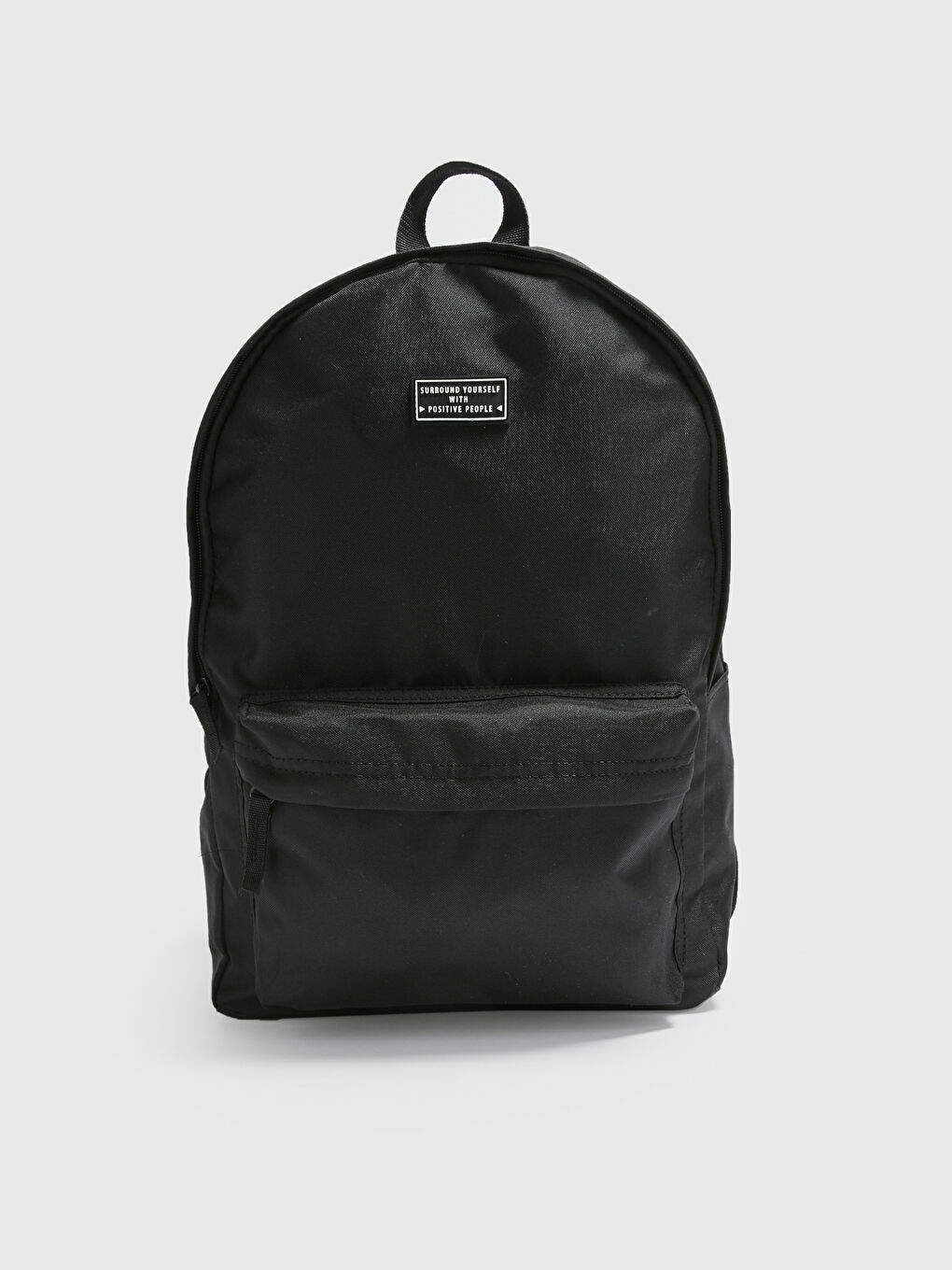 Siyah Etiket Baskılı Erkek Sırt Çantası