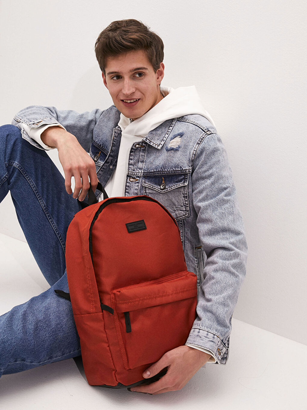 Etiket Baskılı Erkek Sırt Çantası-1