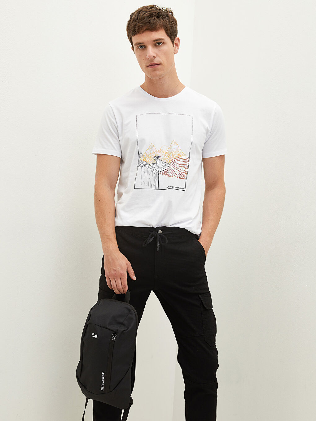 Siyah Baskılı Erkek Aktif Spor Sırt Çantası