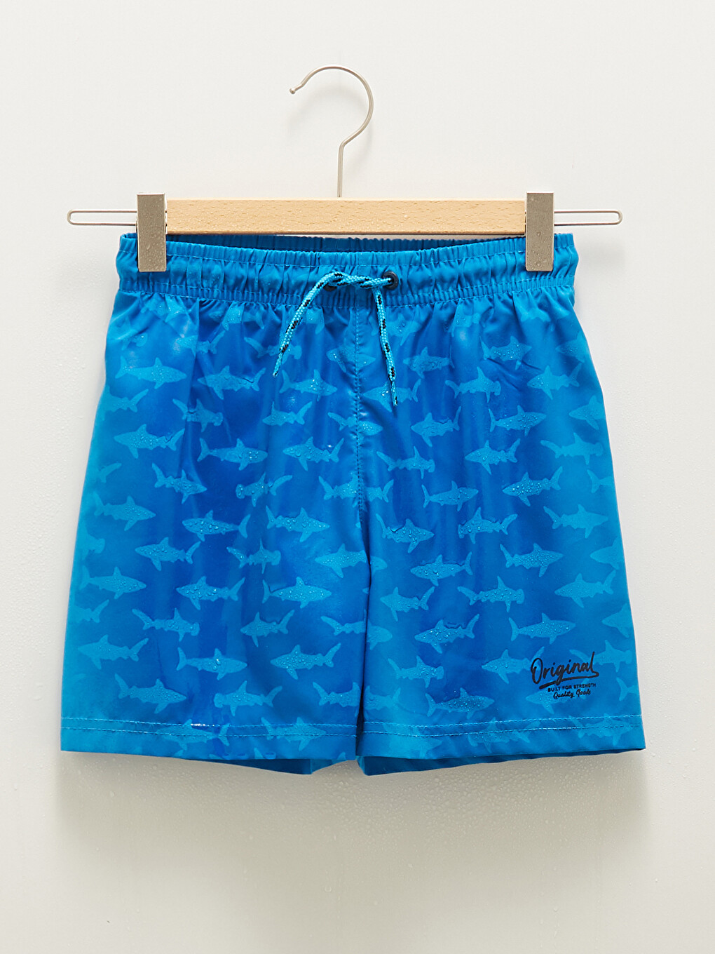 Boy's Sea Shorts with Elastic Waist Showing Water Pattern-3