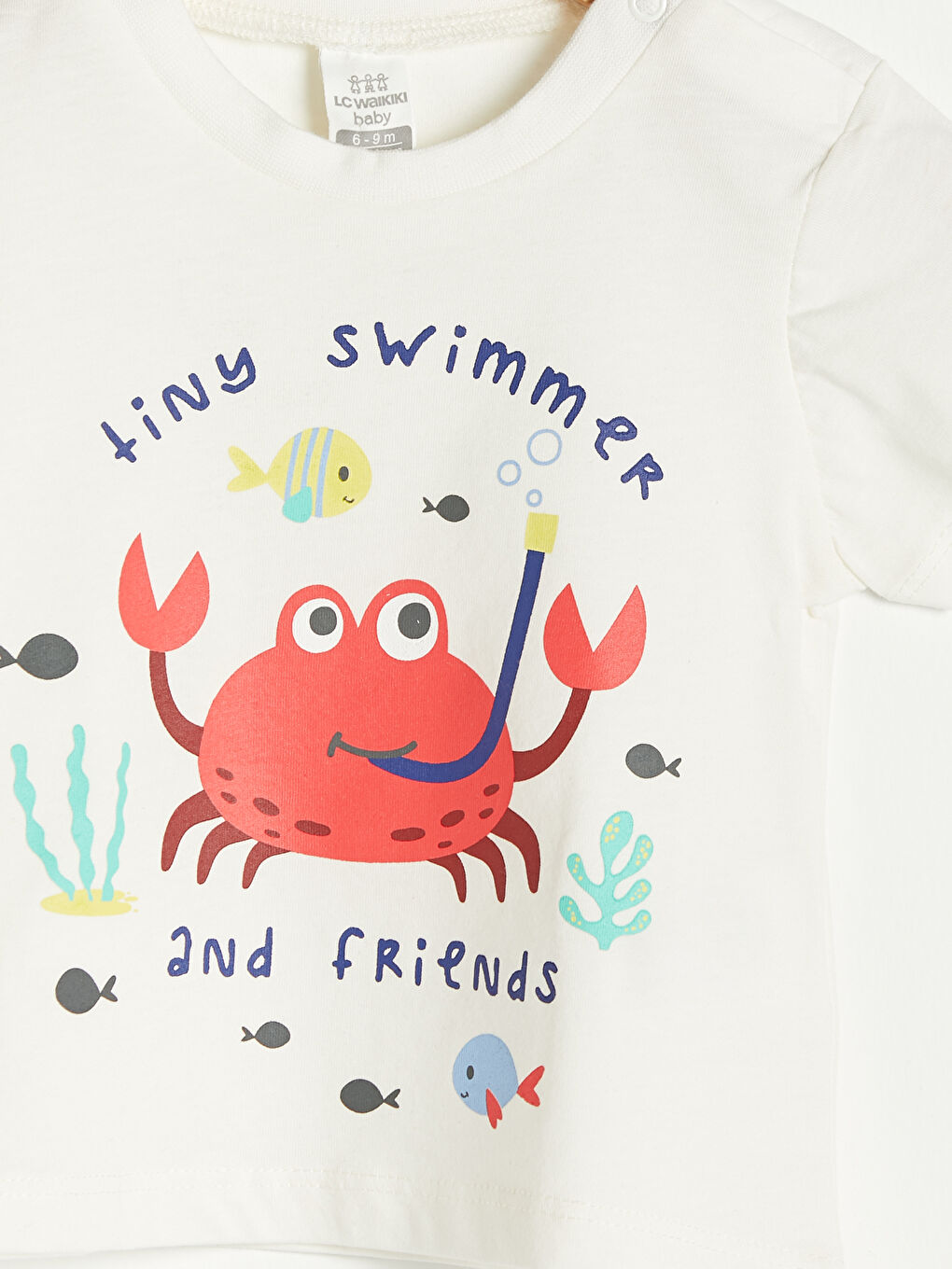 Crew Neck Short Sleeve Printed Cotton Baby Boy T-Shirt 2 Pieces-3