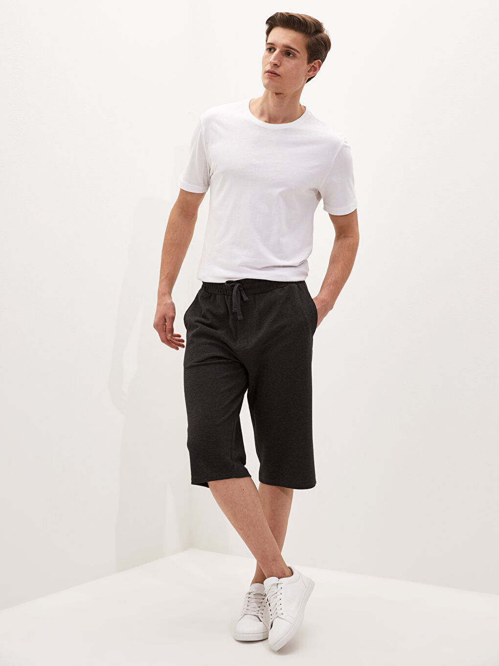 Antrasit Standart Kalıp Roller Erkek Şort-1