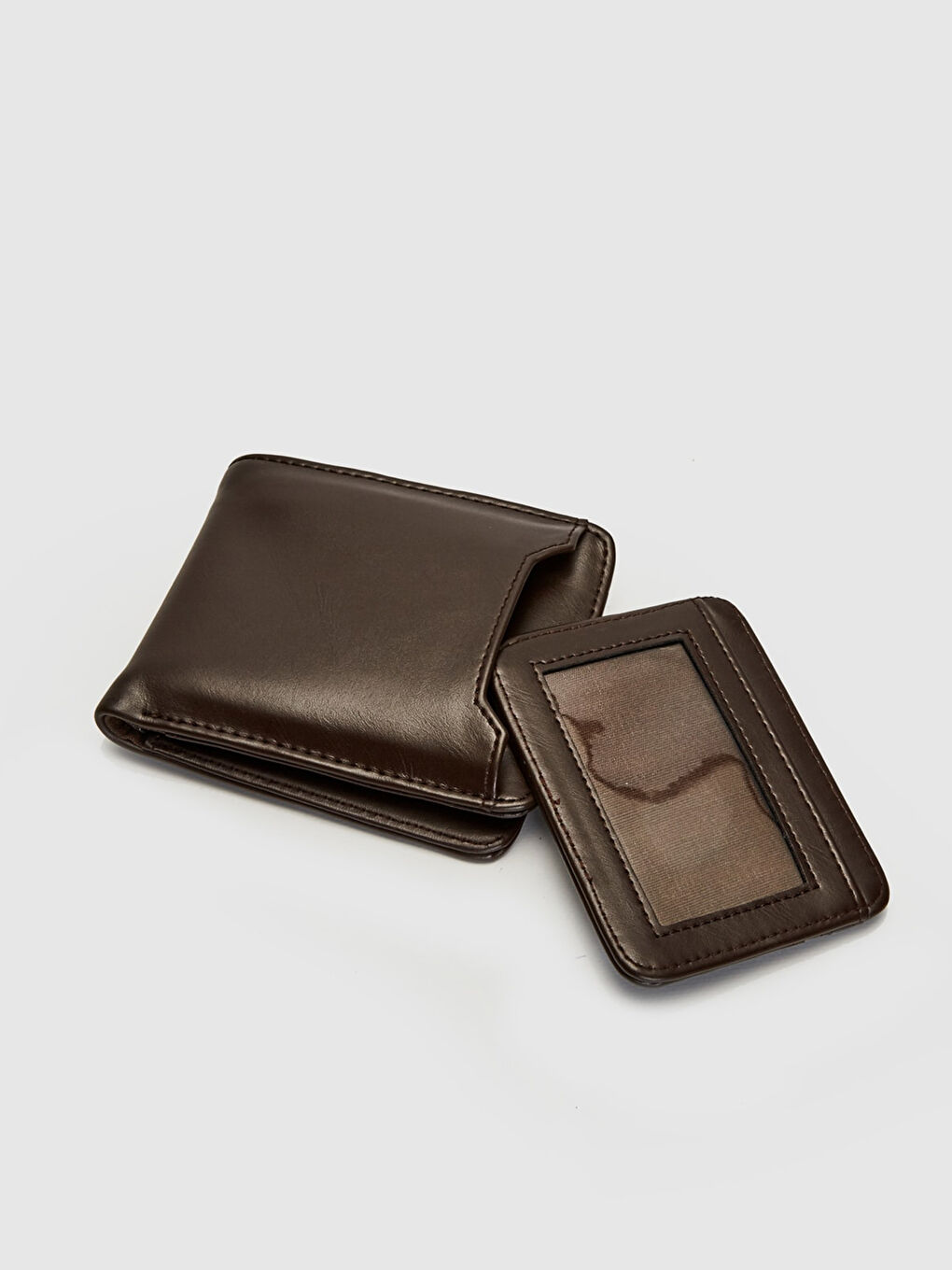 Kahverengi Erkek Deri Görünümlü Cüzdan-3