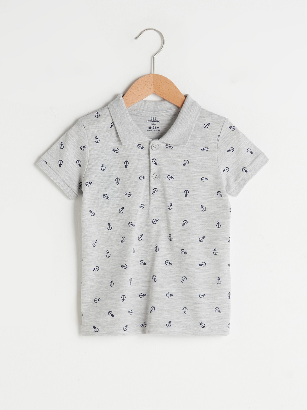 Polo Neck Short Sleeve Printed Baby Boys' T-shirt