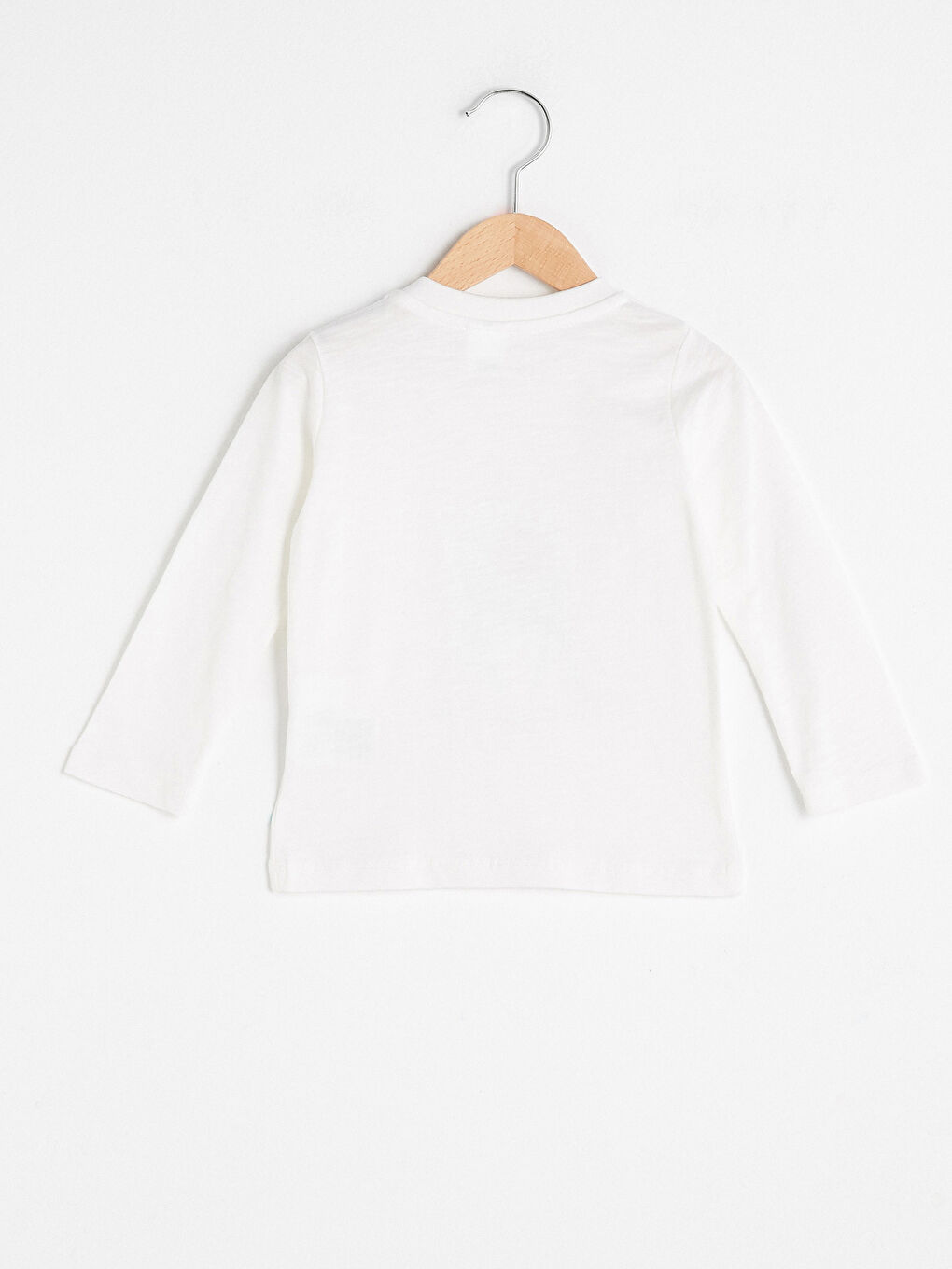 تيشيرت قطن مطبوع بأكمام طويلة برقبة دائرية للأولاد الرضع-2