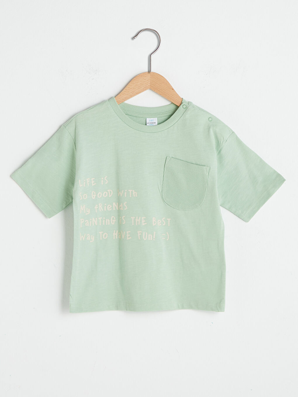 LCW baby Crew Neck Short Sleeve Printed Baby Boys' T-Shirt -S13458Z1-G5G